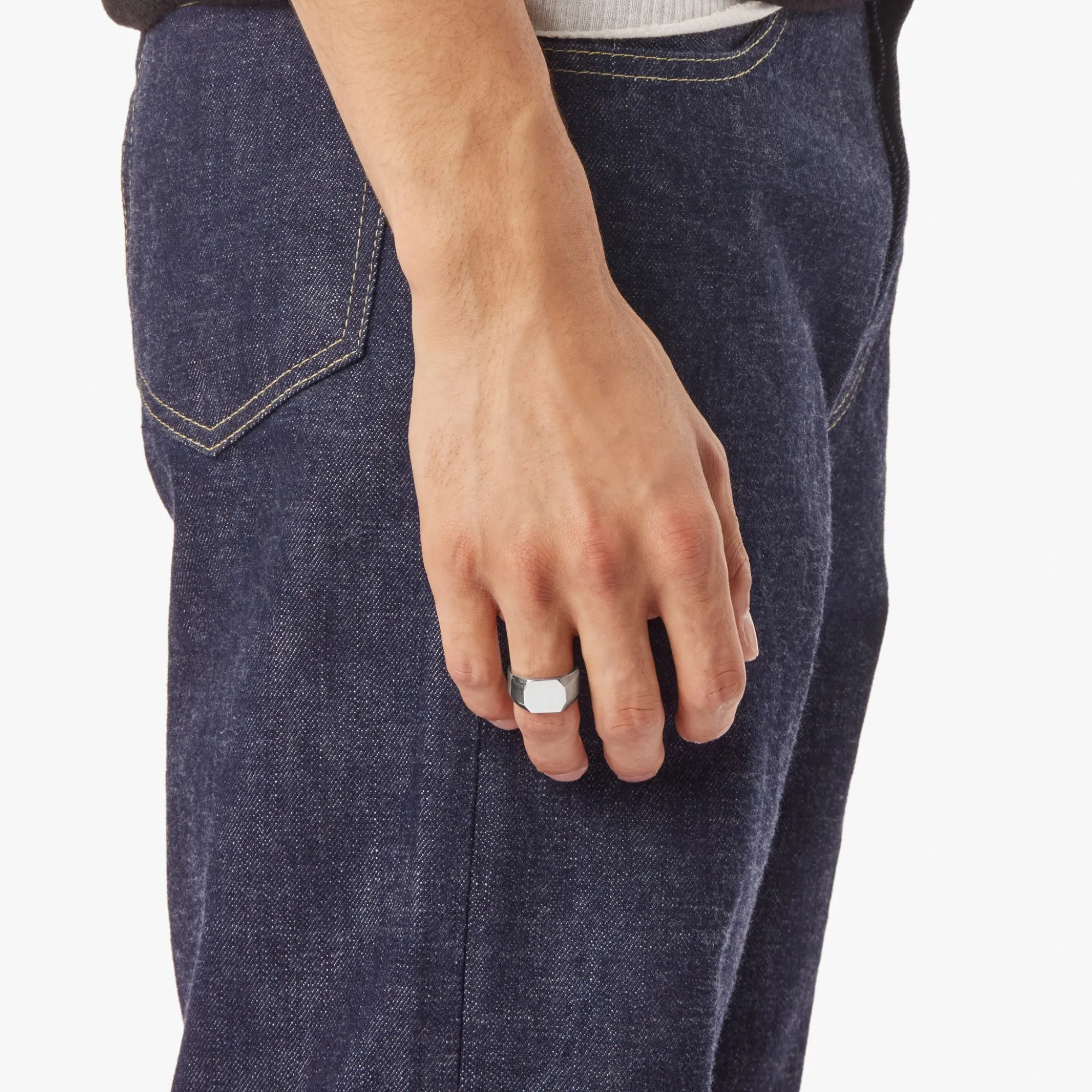 Shinola Rings|Engravable|Octagonal Signet Ring Sterling Silver