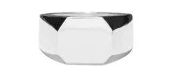 Shinola Rings|Engravable|Octagonal Signet Ring Sterling Silver