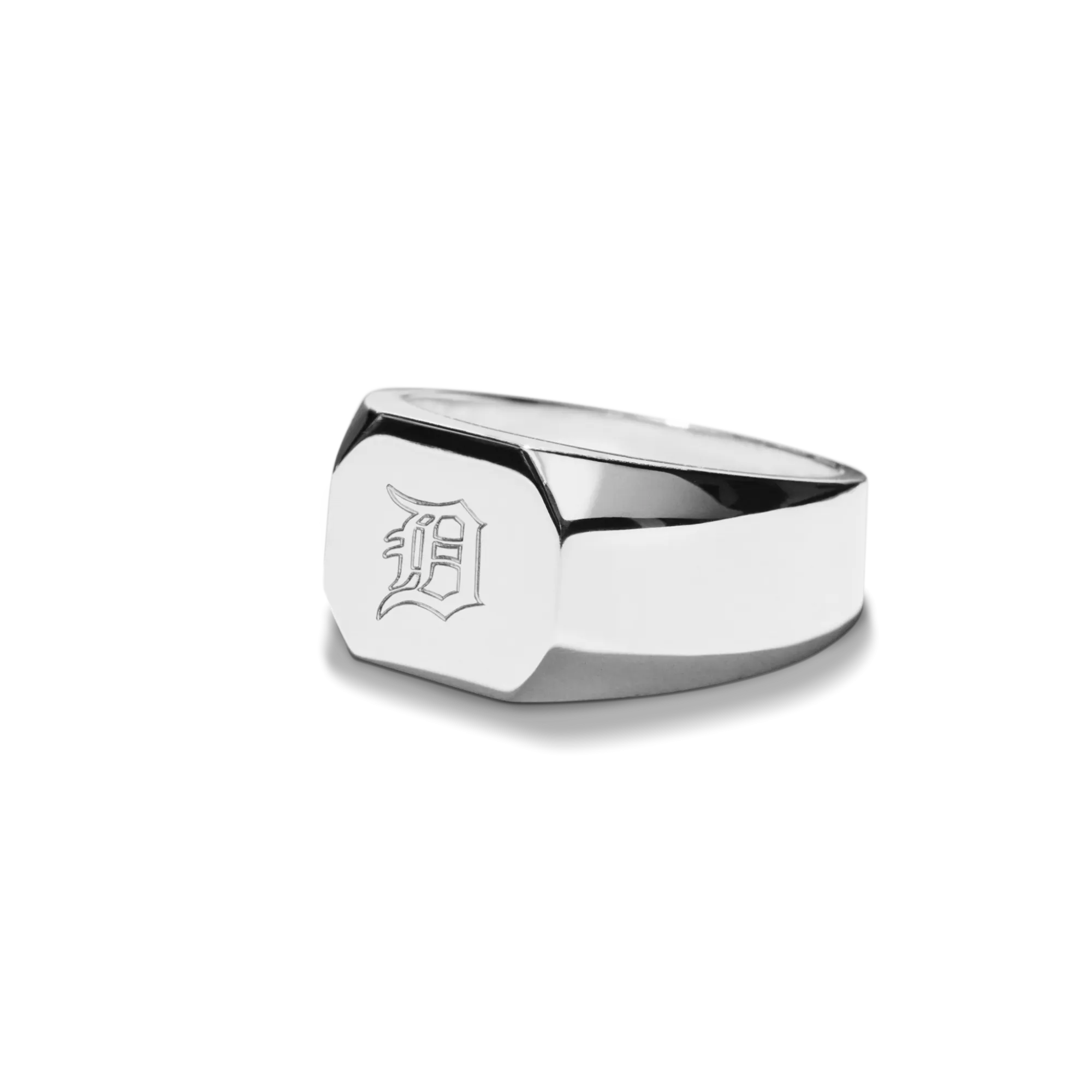 Shinola Rings|Engravable|Octagonal Signet Ring Sterling Silver