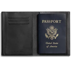 Shinola Monogrammable|Personalizable|Passport Holder Black