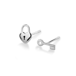 Shinola Shop All Women'S Jewelry|Sterling Silver|Petite Heart and Lock Earrings