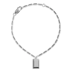 Shinola Engravable|Bracelets|Petite Rectangular Tag Chain Bracelet