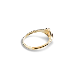 Shinola Rings|Engravable|Petite Round Signet Ring 14K Gold