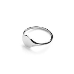 Shinola Rings|Engravable|Petite Round Signet Ring Sterling Silver