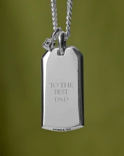 Shinola Engravable|Necklaces|Ribbed Tag Necklace