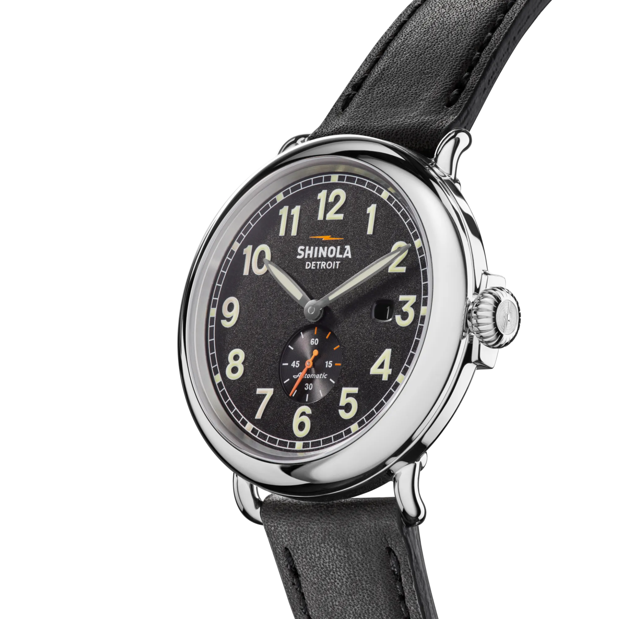 Shinola Automatic Watches|Automatic Watches|Runwell Automatic Watch Black Leather