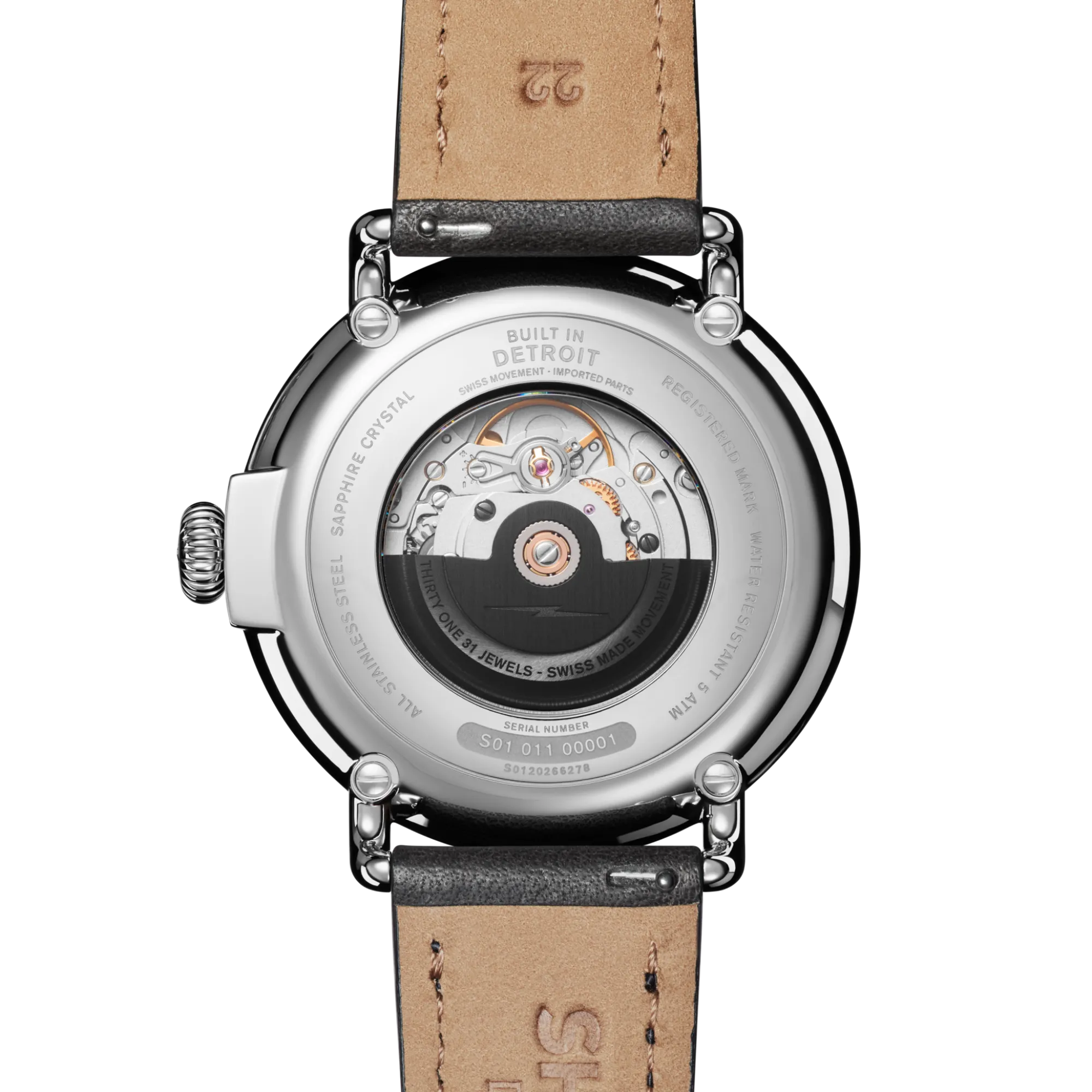 Shinola Automatic Watches|Automatic Watches|Runwell Automatic Watch Black Leather