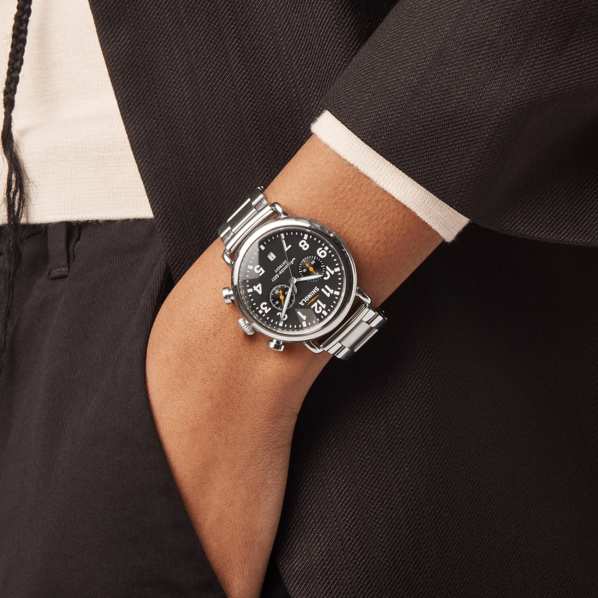 Shinola Chronograph Watches|Classic Watches|Runwell Chronograph Watch Black