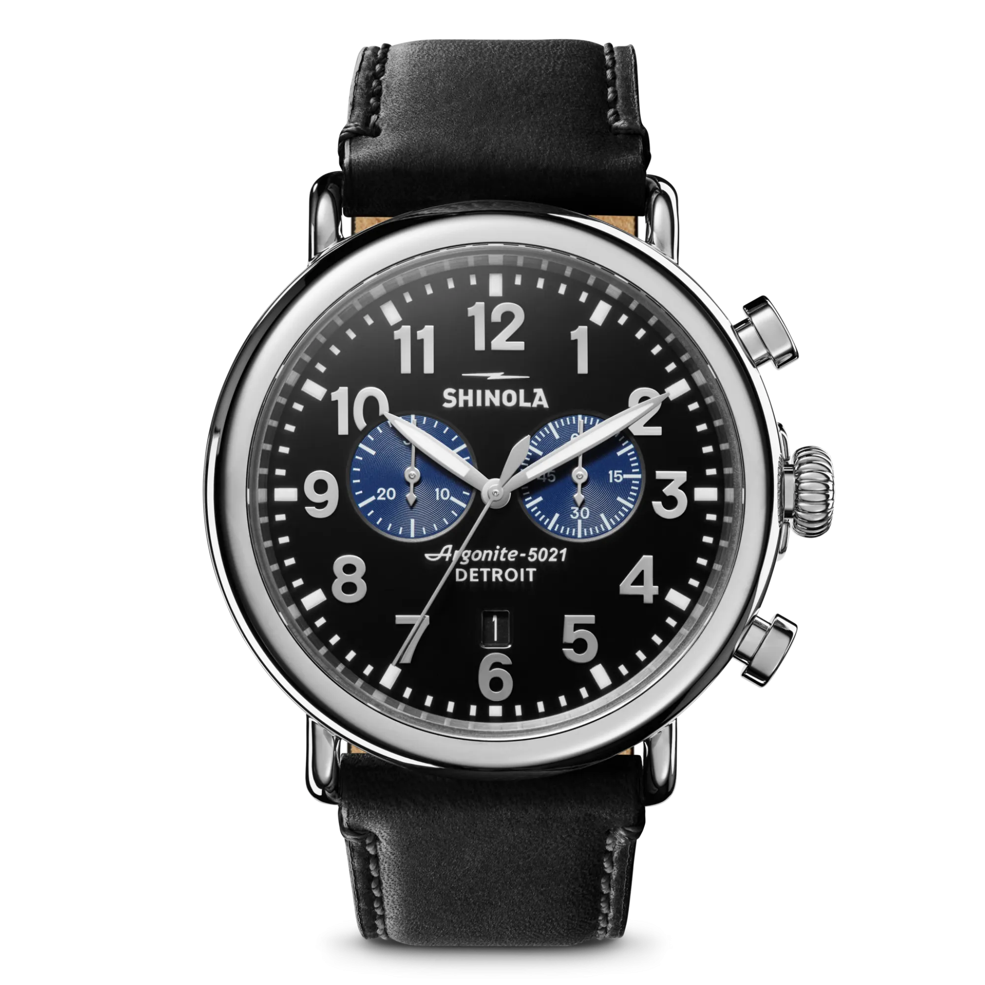 Shinola Chronograph Watches|Classic Watches|Runwell Chronograph Watch Glossy Black