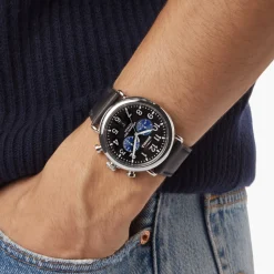 Shinola Chronograph Watches|Classic Watches|Runwell Chronograph Watch Glossy Black