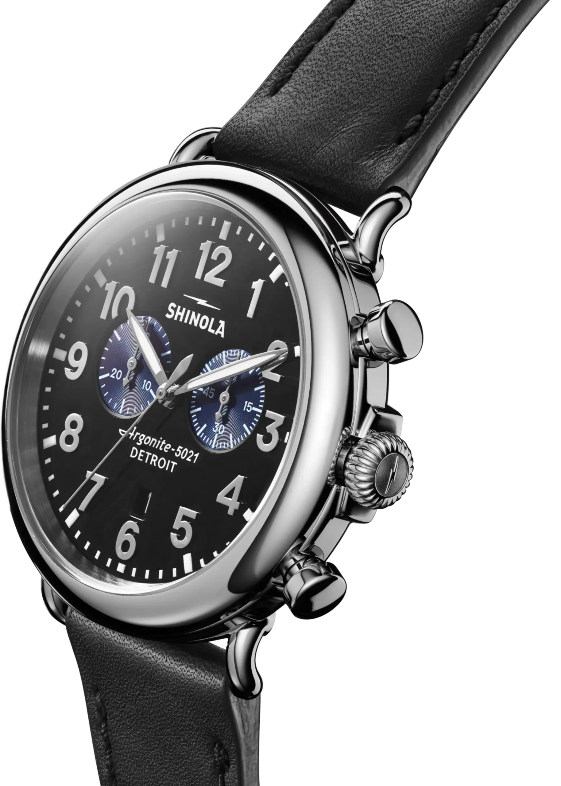 Shinola Chronograph Watches|Classic Watches|Runwell Chronograph Watch Glossy Black