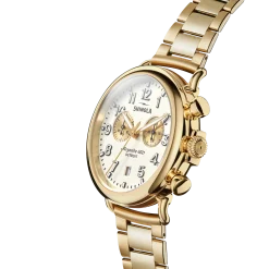 Shinola Gold Watches|Chronograph Watches|Runwell Chronograph Watch Ivory/Gold