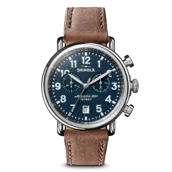 Shinola Chronograph Watches|Classic Watches|Runwell Chronograph Watch Midnight Blue