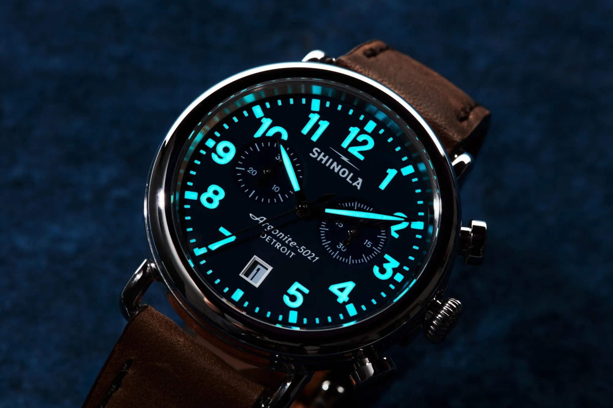 Shinola Chronograph Watches|Classic Watches|Runwell Chronograph Watch Midnight Blue