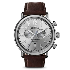Shinola Chronograph Watches|Classic Watches|Runwell Chronograph Watch Silver