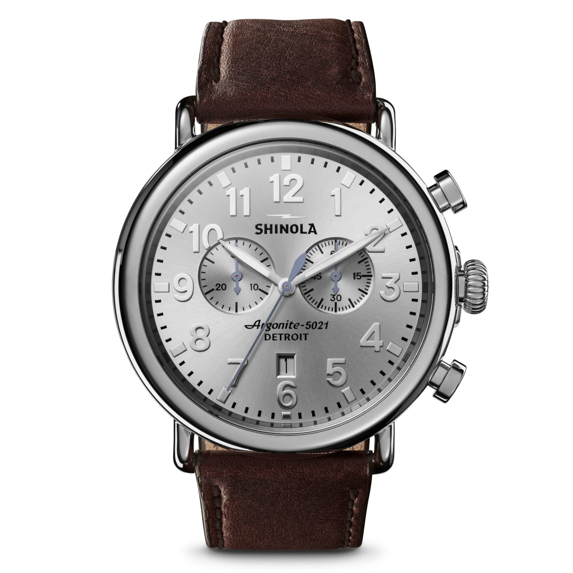 Shinola Chronograph Watches|Classic Watches|Runwell Chronograph Watch Silver
