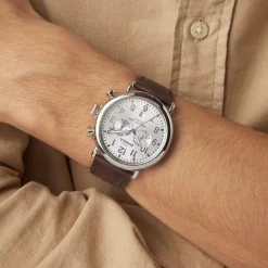 Shinola Chronograph Watches|Classic Watches|Runwell Chronograph Watch Silver