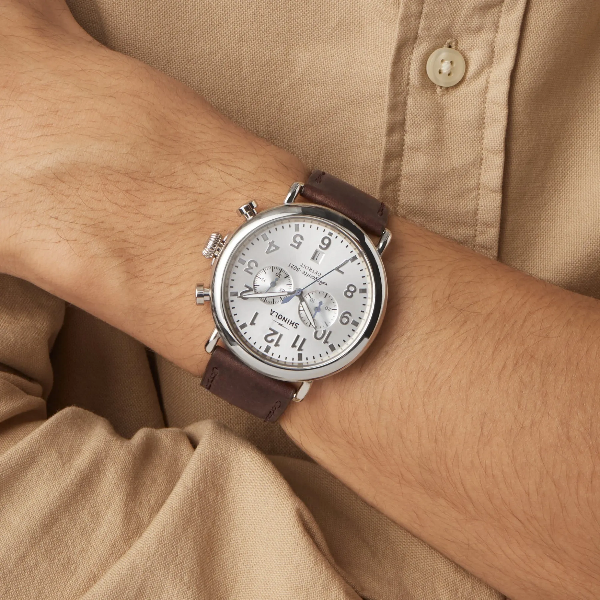 Shinola Chronograph Watches|Classic Watches|Runwell Chronograph Watch Silver