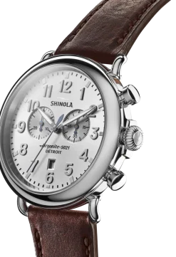 Shinola Chronograph Watches|Classic Watches|Runwell Chronograph Watch Silver
