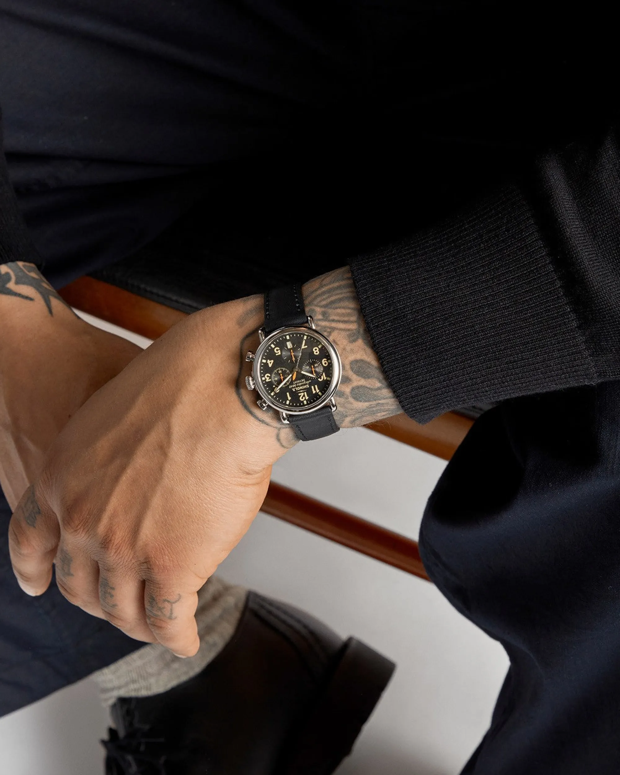 Shinola Personalizable|Chronograph Watches|Runwell Chronograph Watch Black