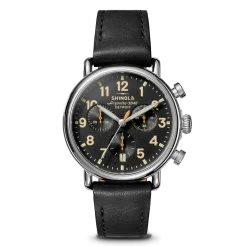 Shinola Women'S Watches|Shop All Women'S Watches|Runwell Chronograph Watch Black w/ Full Exhibition Caseback