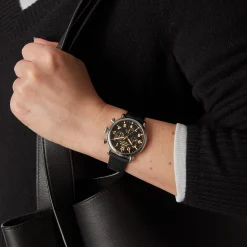 Shinola Women'S Watches|Shop All Women'S Watches|Runwell Chronograph Watch Black w/ Full Exhibition Caseback