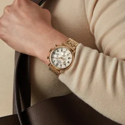 Shinola Personalizable|Gold Watches|Runwell Chronograph Watch Mother of Pearl/Gold