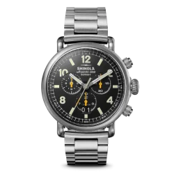 Shinola Chronograph Watches|Shop All|Runwell Chronograph West Wind Watch Gift Set with Additional Strap Black