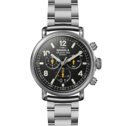 Shinola Chronograph Watches|Shop All|Runwell Chronograph West Wind Watch Gift Set with Additional Strap Black