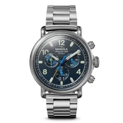 Shinola Chronograph Watches|Shop All|Runwell Chronograph West Wind Watch Gift Set with Additional Strap Midnight Blue