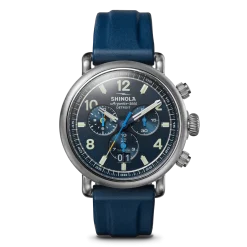 Shinola Chronograph Watches|Shop All|Runwell Chronograph West Wind Watch Gift Set with Additional Strap Midnight Blue