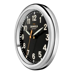 Shinola Shop All|Best Sellers|14" Runwell Clock Black/Silver