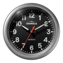 Shinola Shop All|Shop All Clocks|14" Runwell Clock Black/Tumbled Zinc