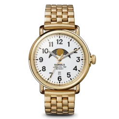 Shinola Gold Watches|Women'S Watches|Runwell Moon Phase Watch White