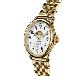 Shinola Gold Watches|Women'S Watches|Runwell Moon Phase Watch White