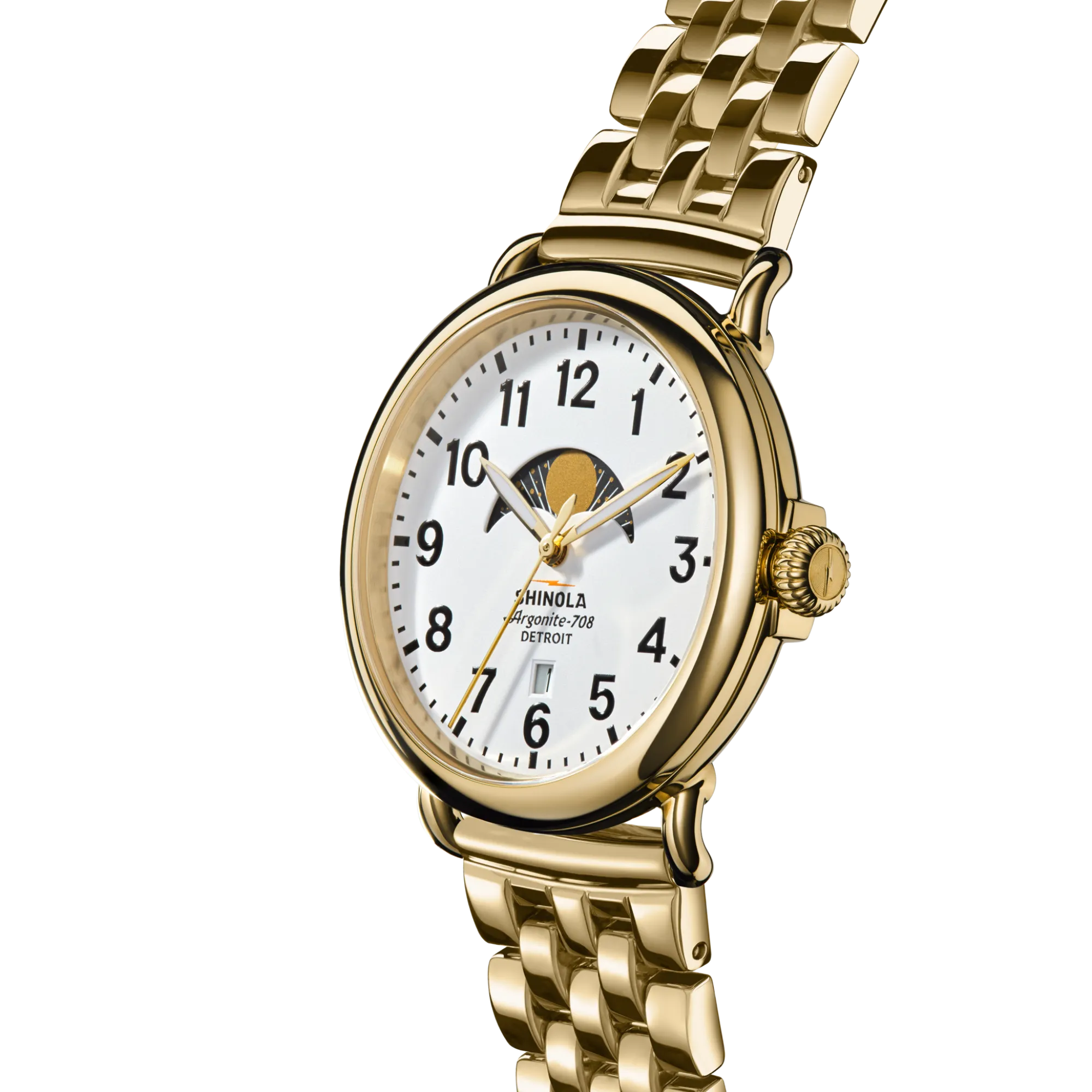 Shinola Gold Watches|Women'S Watches|Runwell Moon Phase Watch White