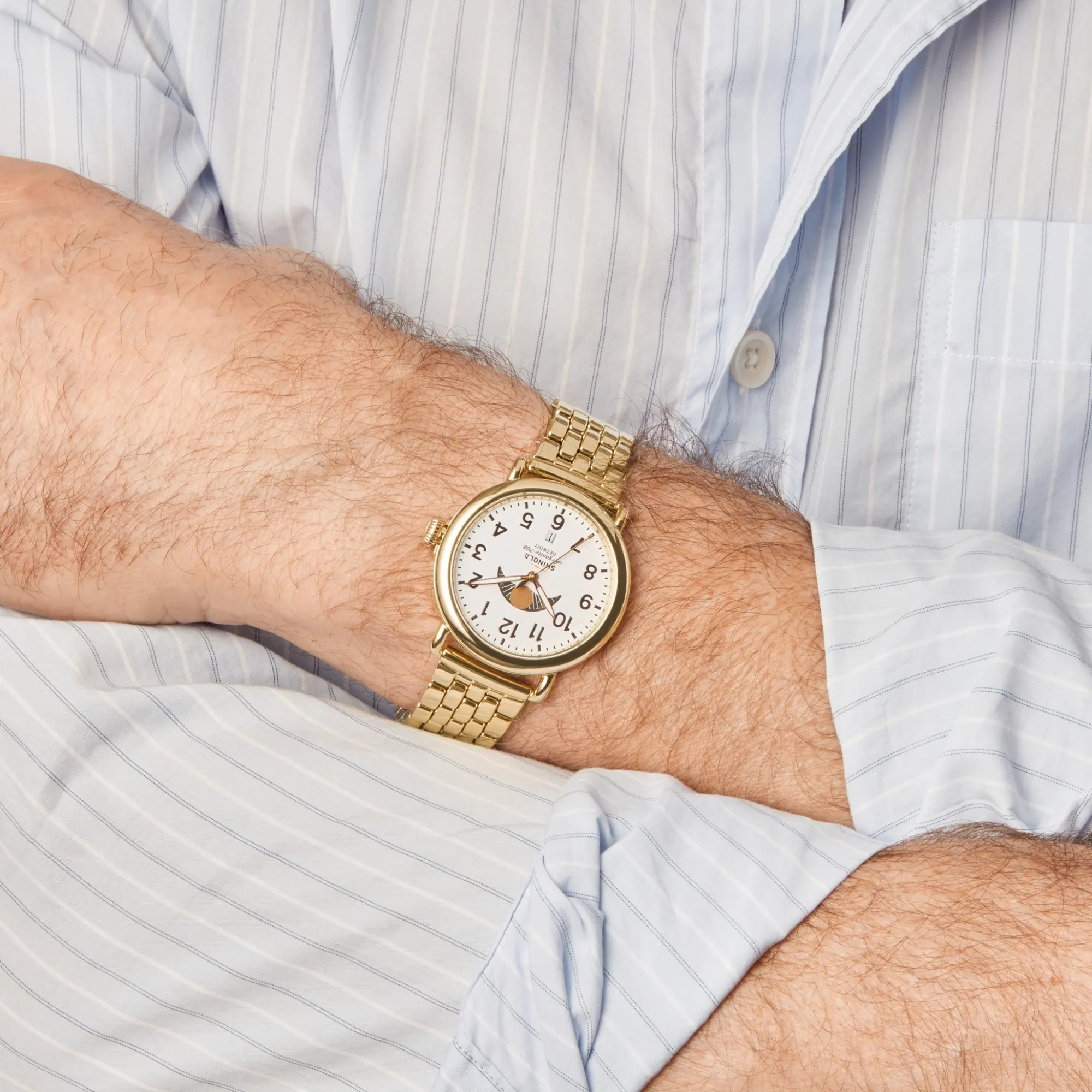 Shinola Gold Watches|Women'S Watches|Runwell Moon Phase Watch White