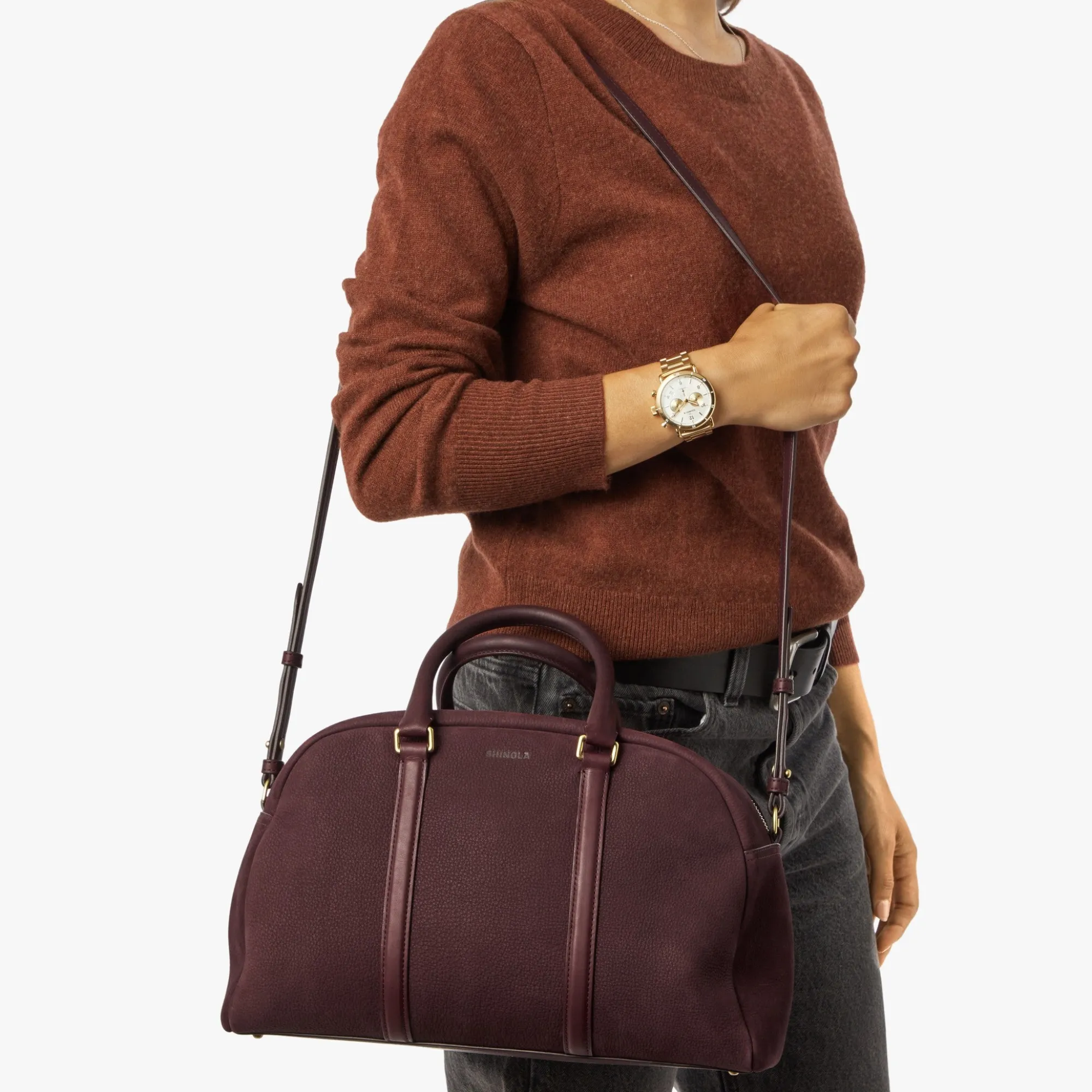 Shinola Briefcases|Tote Bags|Runwell Satchel Merlot