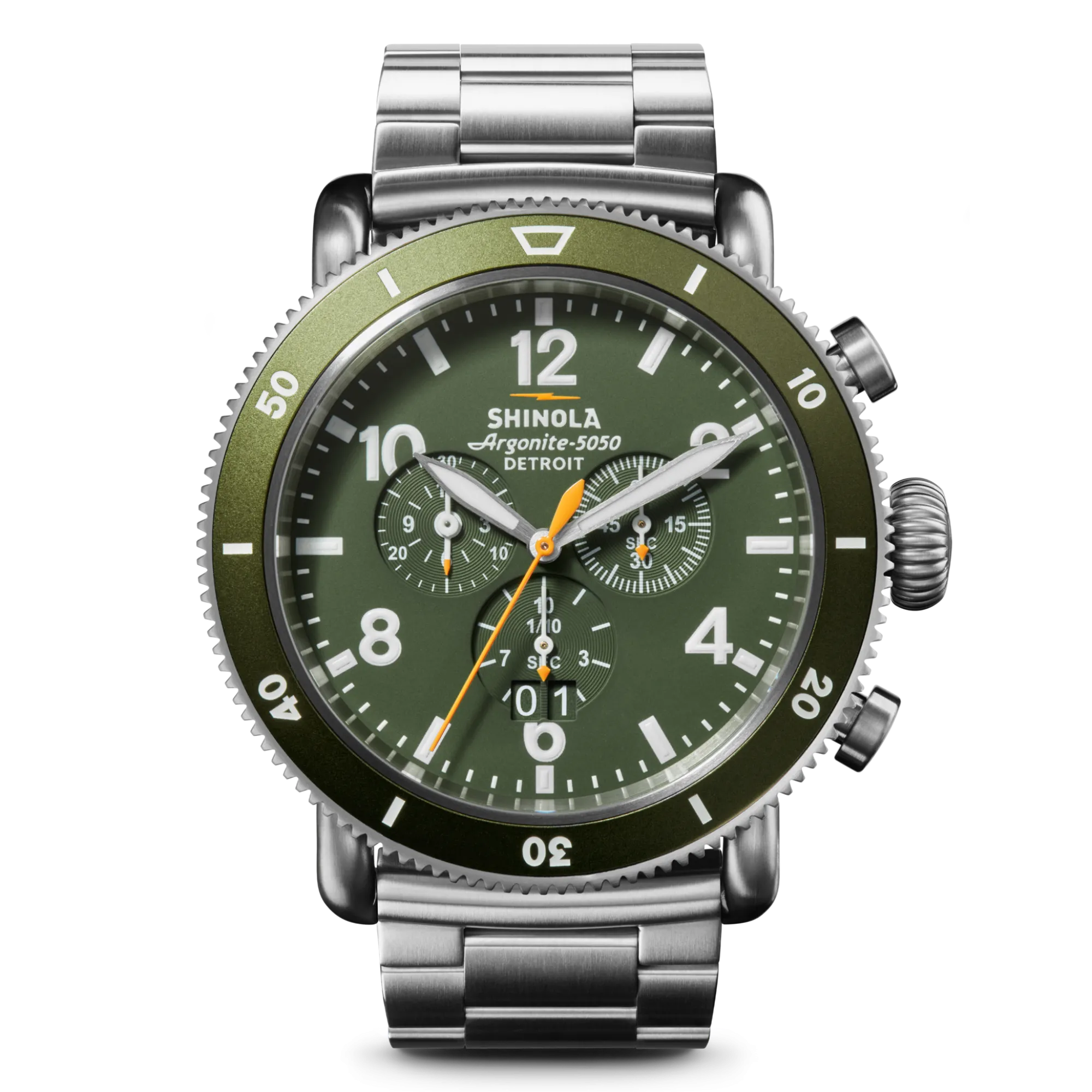 Shinola Chronograph Watches|Shop All|Runwell Sport Chronograph Watch Dark Olive