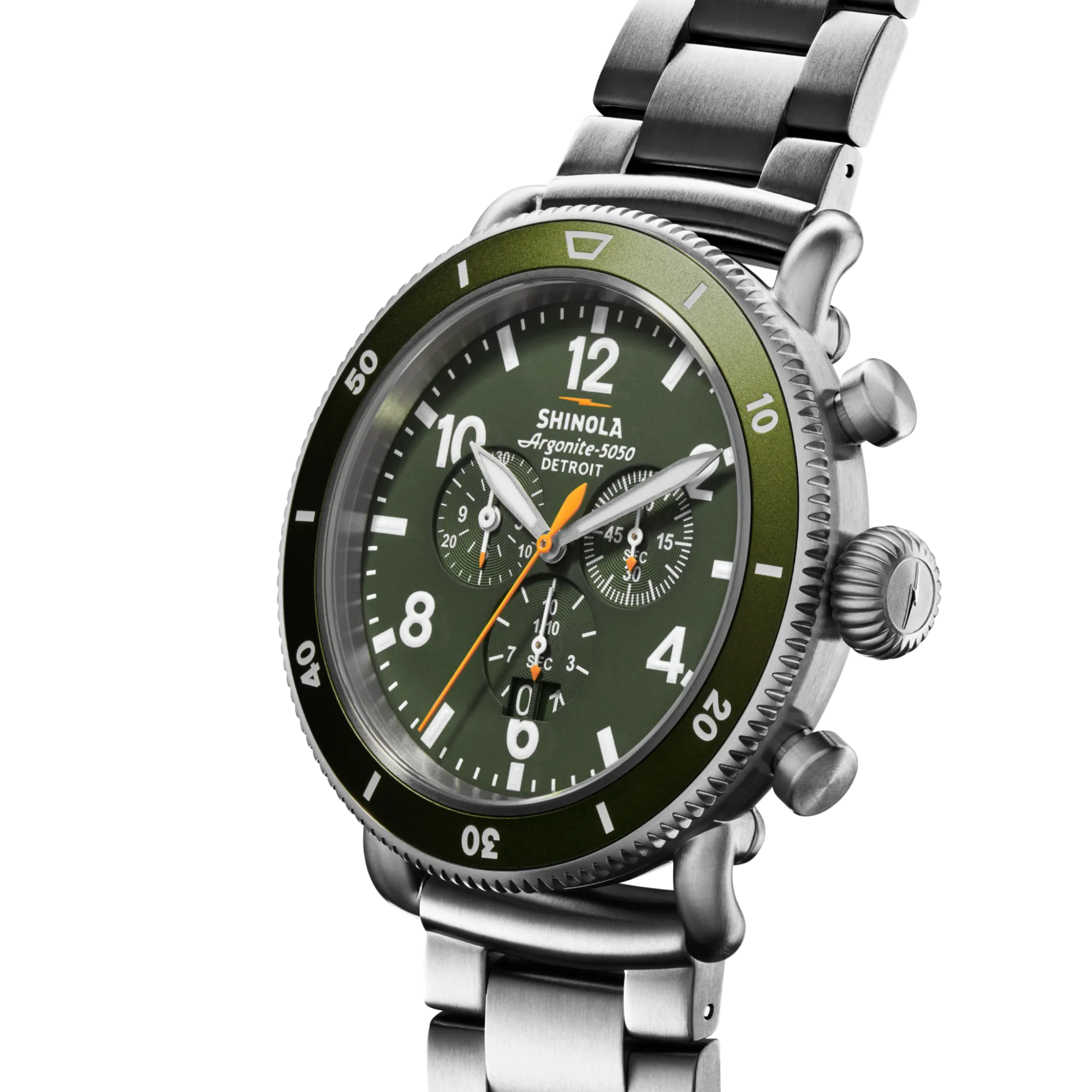 Shinola Chronograph Watches|Shop All|Runwell Sport Chronograph Watch Dark Olive