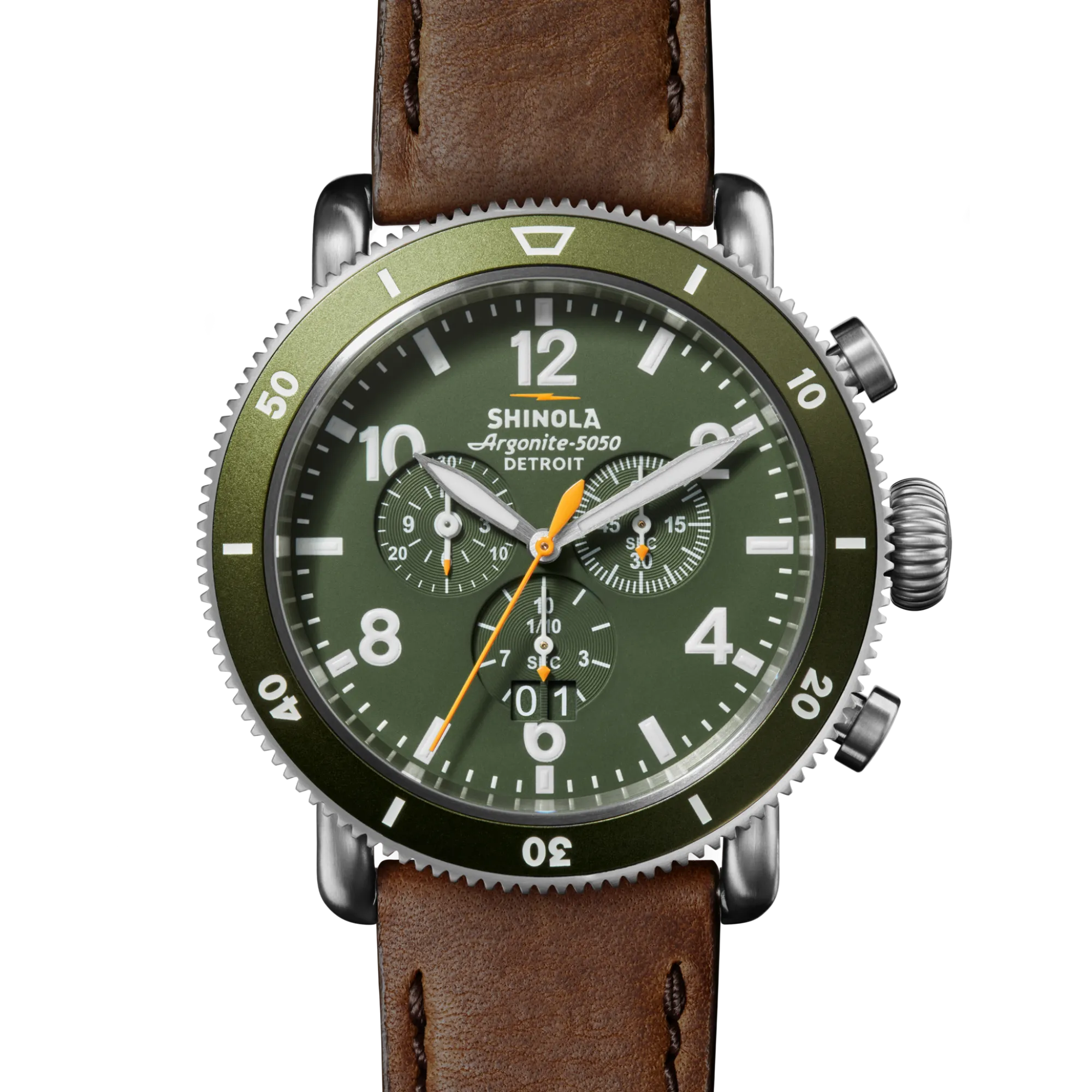 Shinola Chronograph Watches|Shop All|Runwell Sport Chronograph Watch Dark Olive