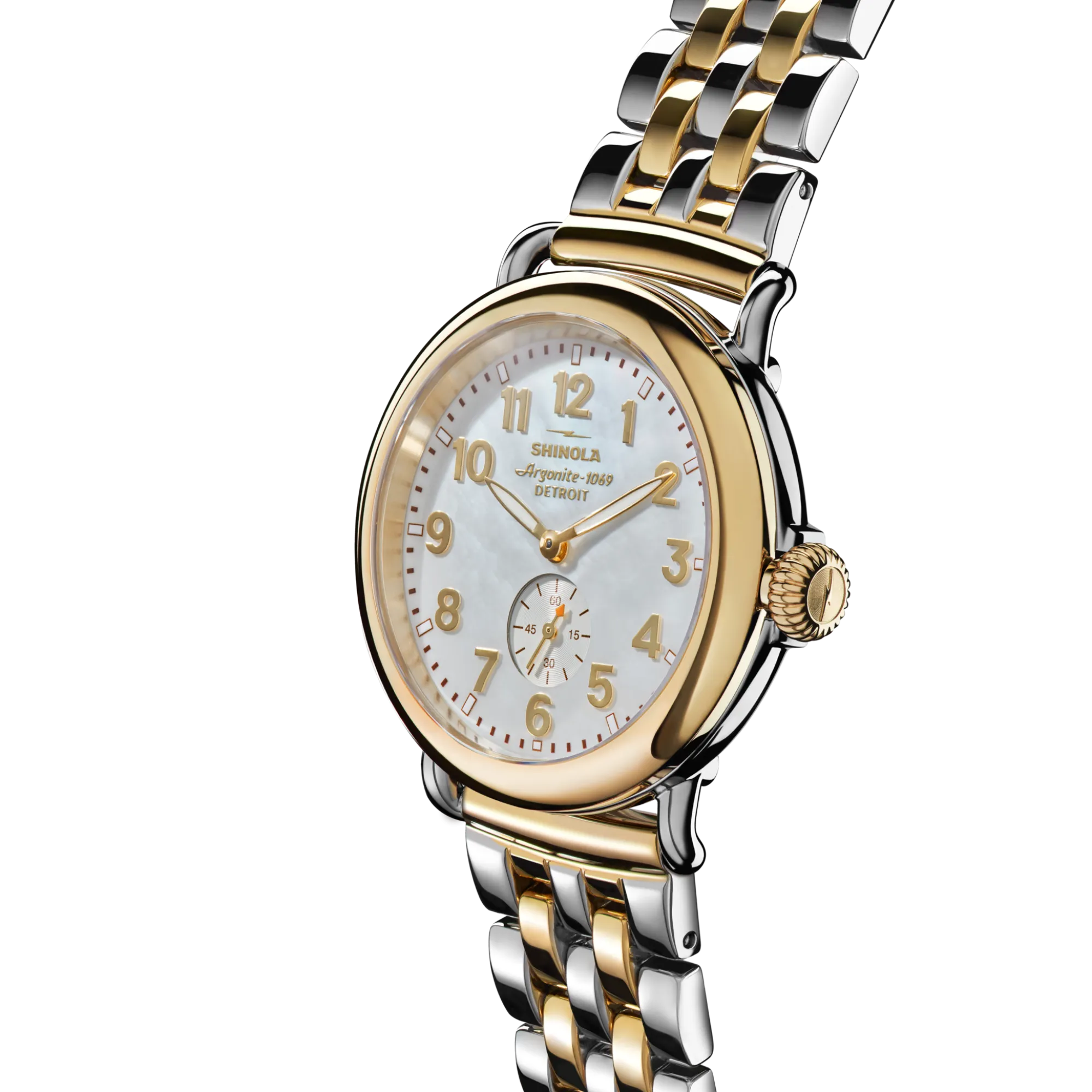 Shinola Gold Watches|Two-Tone Watches|Runwell Watch Mother of Pearl