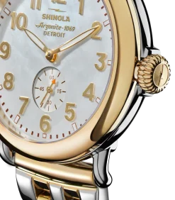 Shinola Gold Watches|Two-Tone Watches|Runwell Watch Mother of Pearl