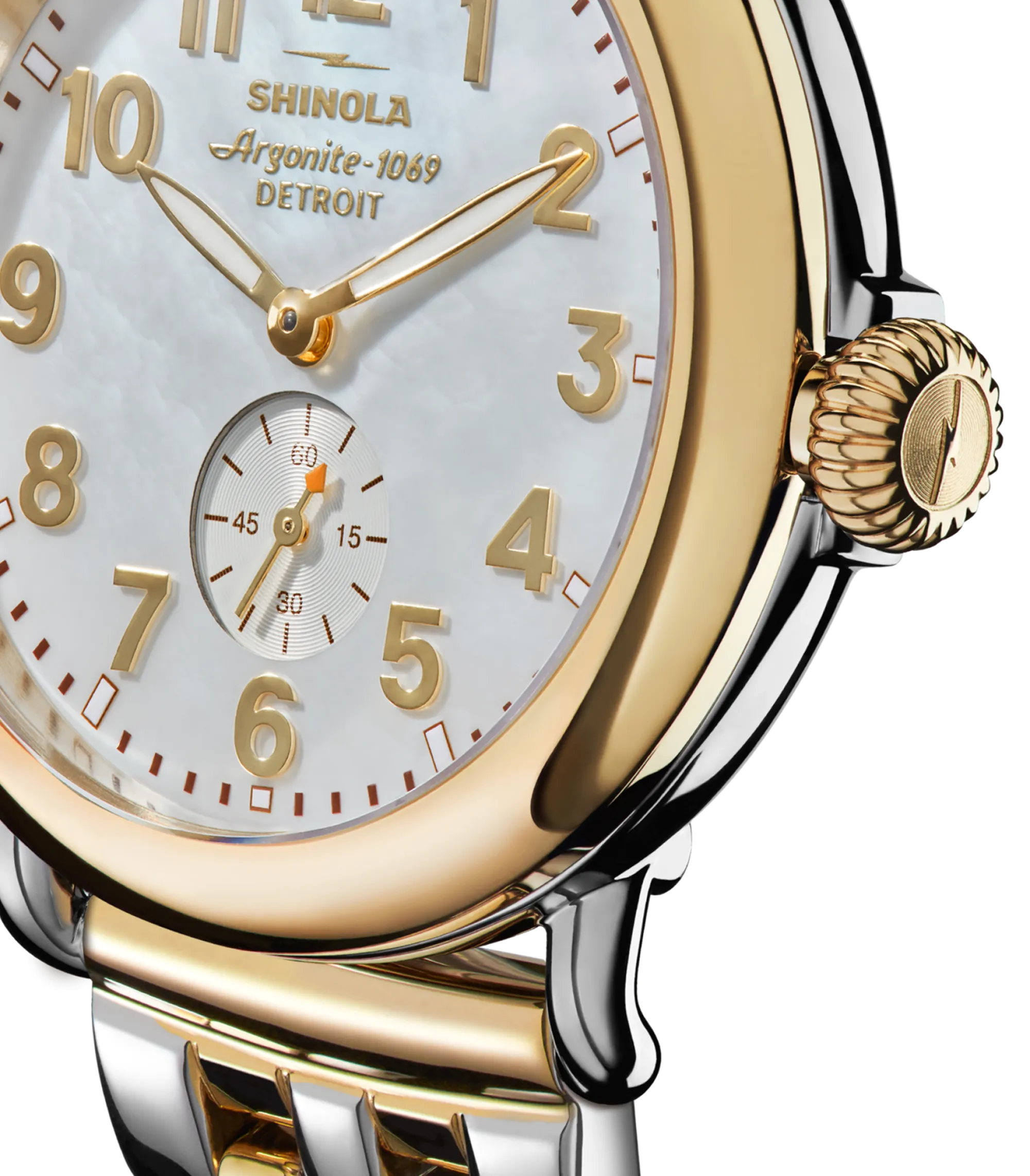 Shinola Gold Watches|Two-Tone Watches|Runwell Watch Mother of Pearl