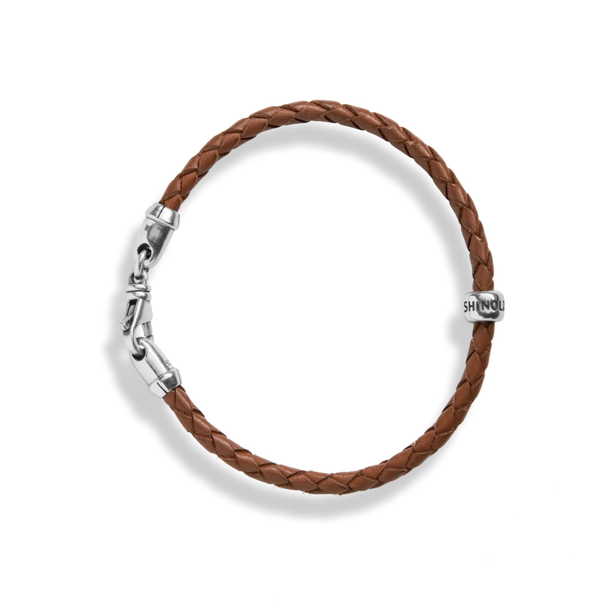Shinola Best Sellers|Bracelets|Single Wrap Woven Leather Bracelet Tan
