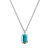 Shinola Necklaces|Sterling Silver|Turquoise Inlay Tag Necklace