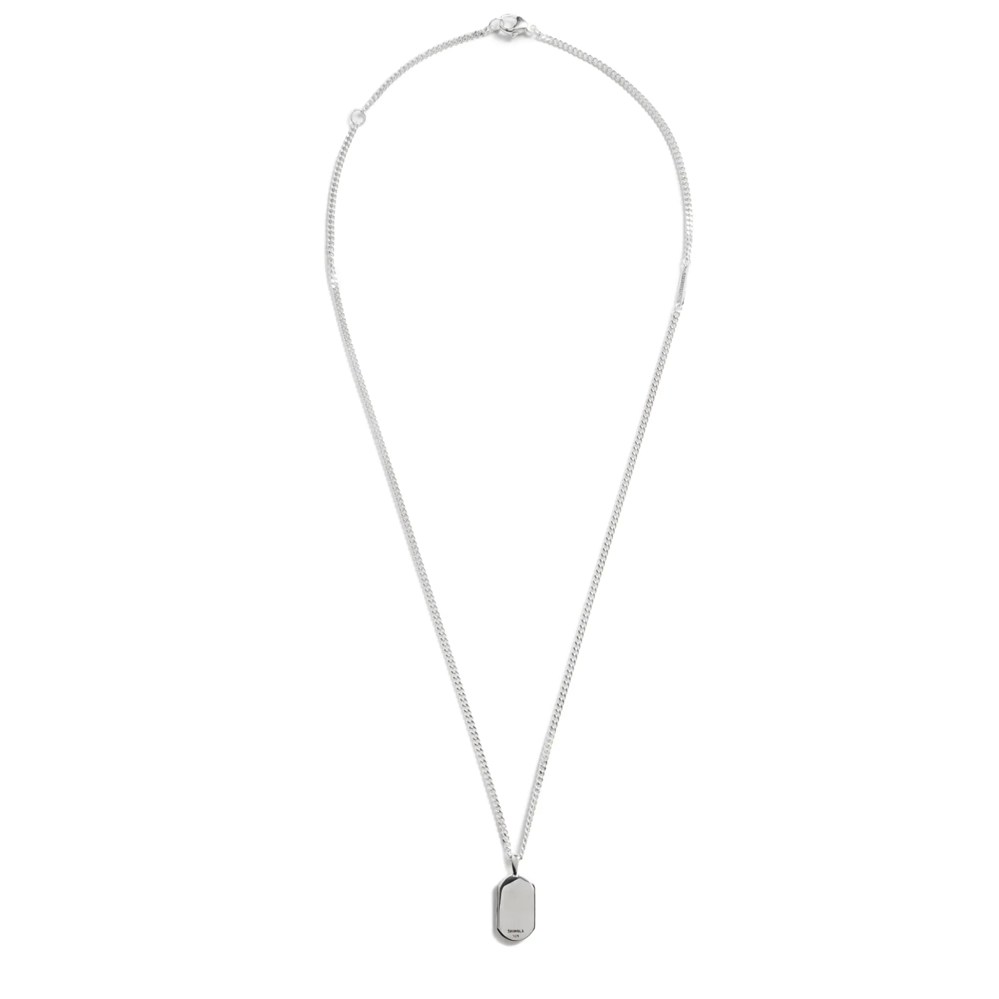 Shinola Necklaces|Sterling Silver|Turquoise Inlay Tag Necklace